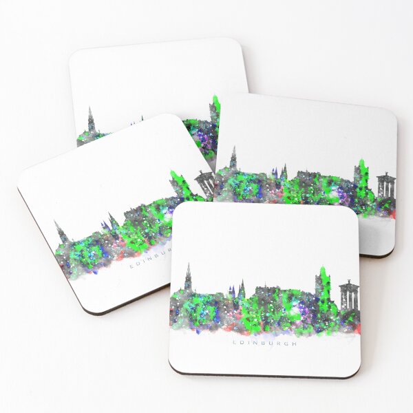 Item preview, Edinburgh, Scotland Skyline Watercolor Painting designed and sold by InkistPrints.