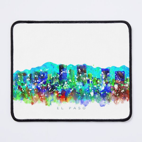 Item preview, El Paso, Texas Skyline Watercolor Painting designed and sold by InkistPrints.