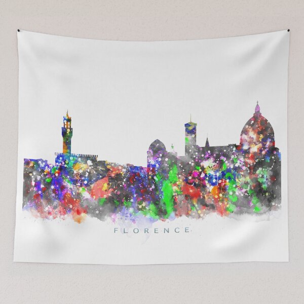 Item preview, Florence, Italy Skyline Watercolor Painting designed and sold by InkistPrints.