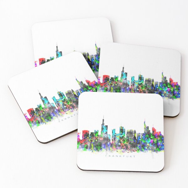 Aperçu de l'œuvre Frankfurt, Germany Skyline Watercolor Painting créée et vendue par InkistPrints.