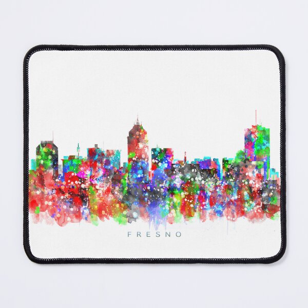 Item preview, Fresno, California Skyline Watercolor Painting designed and sold by InkistPrints.