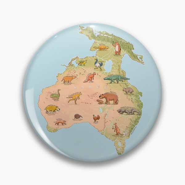 Item preview, Prehistoric megafauna map of Australia designed and sold by Richard Morden.