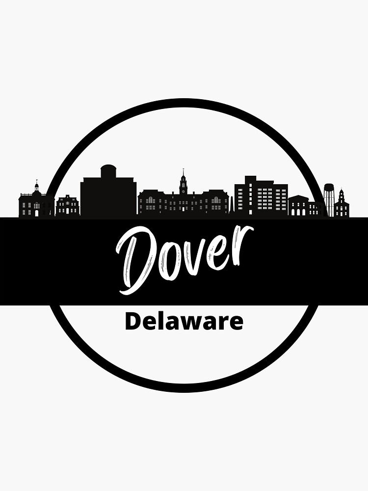 "Dover Delaware Cityscape Skyline Silhouette" Sticker for Sale by