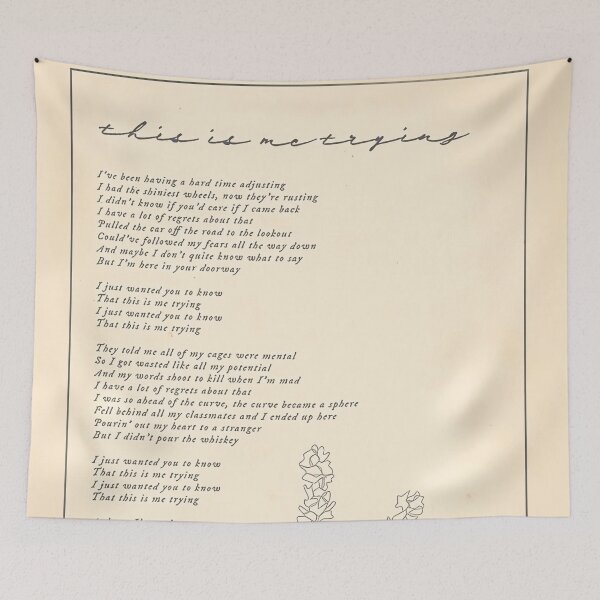 Item preview, This Is Me Trying Lyrics designed and sold by Alexandra-Ander.