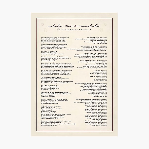 Item preview, All too well lyric designed and sold by Alexandra-Ander.