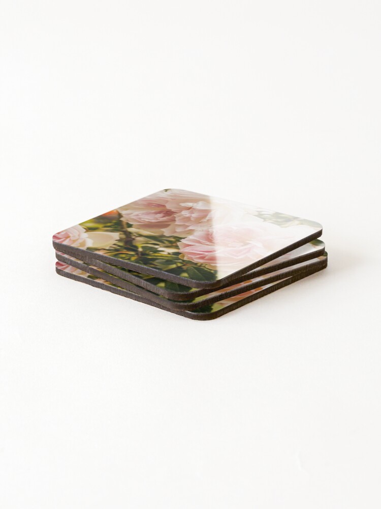 Thumbnail 4 of 5, Coasters (Set of 4), Pink Roses designed and sold by ncbennett.