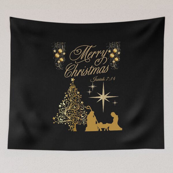 Item preview, Merry Christmas Nativity Scene Isaiah 7:14 designed and sold by onlyscriptures.