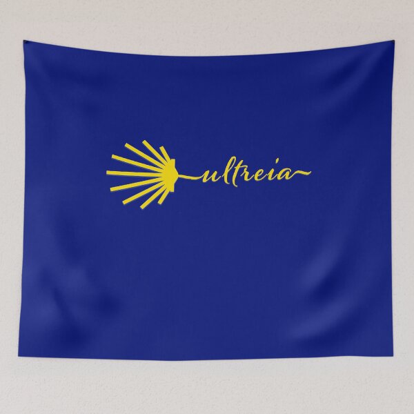 Item preview, Ultreia Typography Santiago Compostela Yellow Scallop Shell designed and sold by Brasilia.