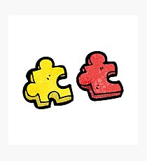 jigsaw puzzle piece cartoon Photographic Print