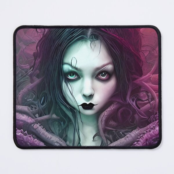 Item preview, A beautiful gothic girl with purple tentacles wrapped around her in a Cthulhu loving embrace designed and sold by GhastlyThings.