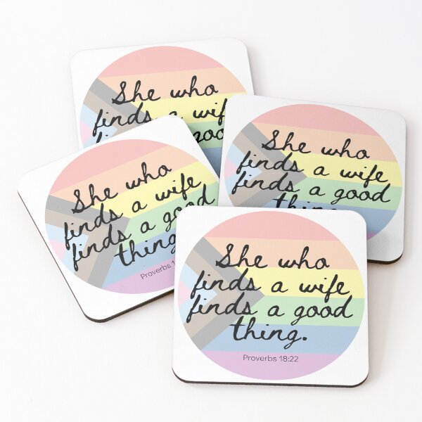 Item preview, She who finds a wife finds a good thing. Proverbs 18:22 designed and sold by holyqueerit.
