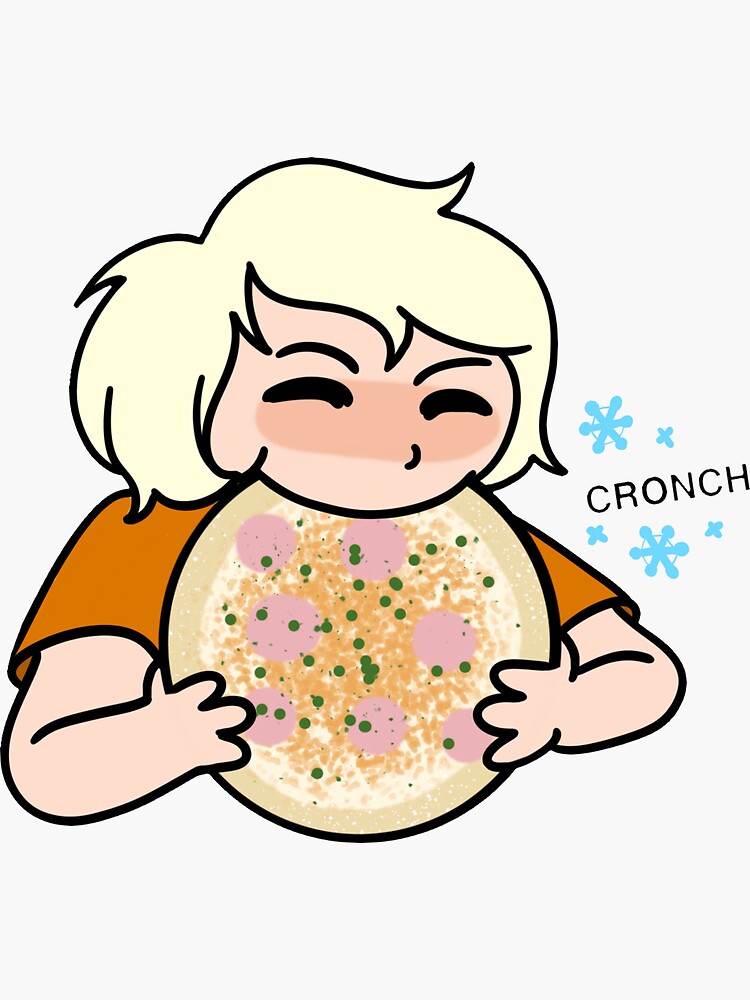 Thumbnail 3 of 3, Sticker, Brandon Eating Whole Frozen Pizza designed and sold by RMScheller.