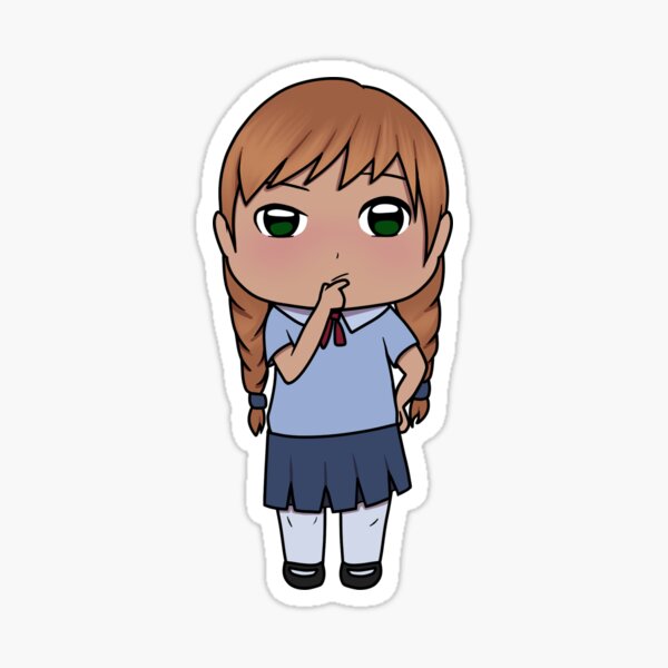 Skeptical Chibi Girl Sticker