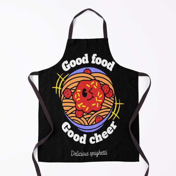 Item preview, Good food Good cheer, Illustration tribute to spaghetti with a funny touch and phrase to enjoy good food. designed and sold by Malogue.