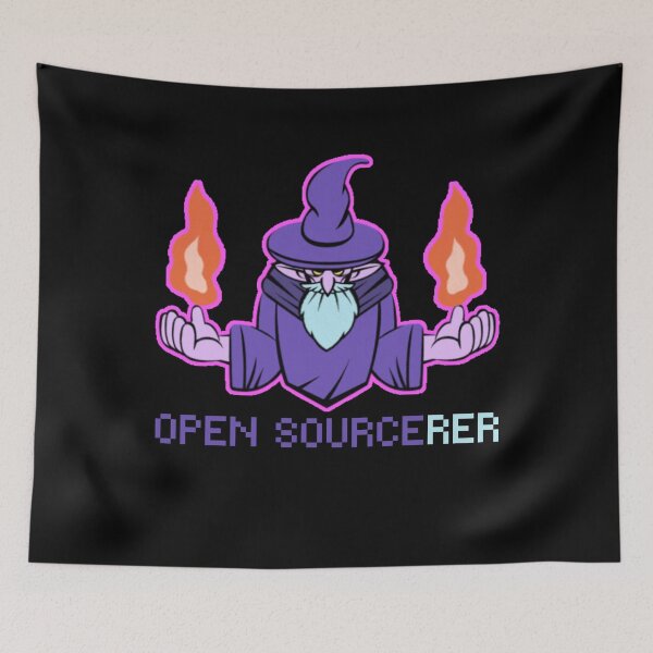 Item preview, Open Sourcerer | Software Developer Memes | Coder Meme (Wizard Theme) designed and sold by Mohamed5Naser.