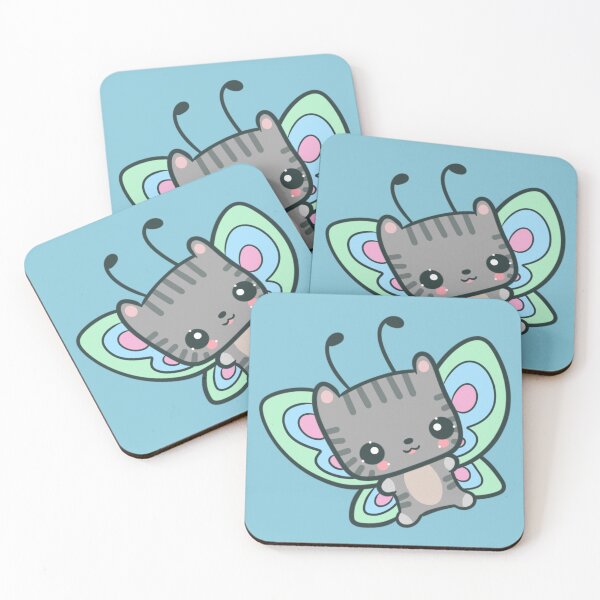 Item preview, Kawaii Caterfly Butterfly Cat  designed and sold by FreyaDraws.
