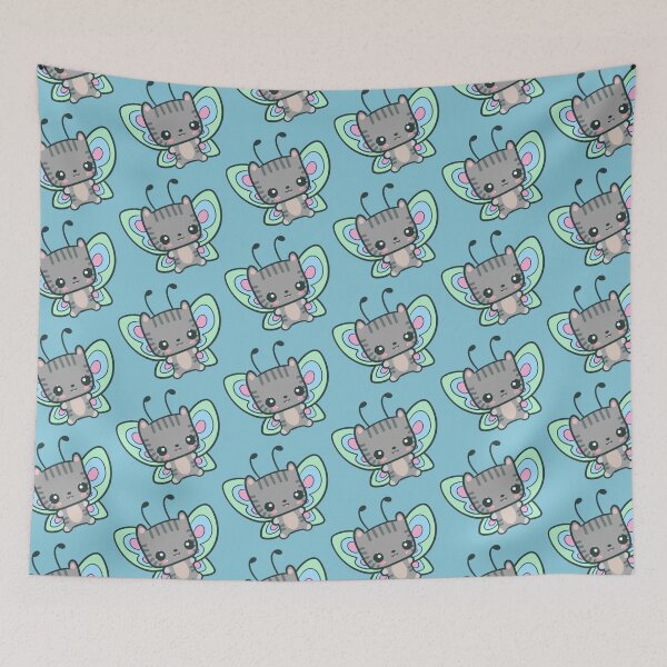 Item preview, Kawaii Caterfly Butterfly Cat  designed and sold by FreyaDraws.