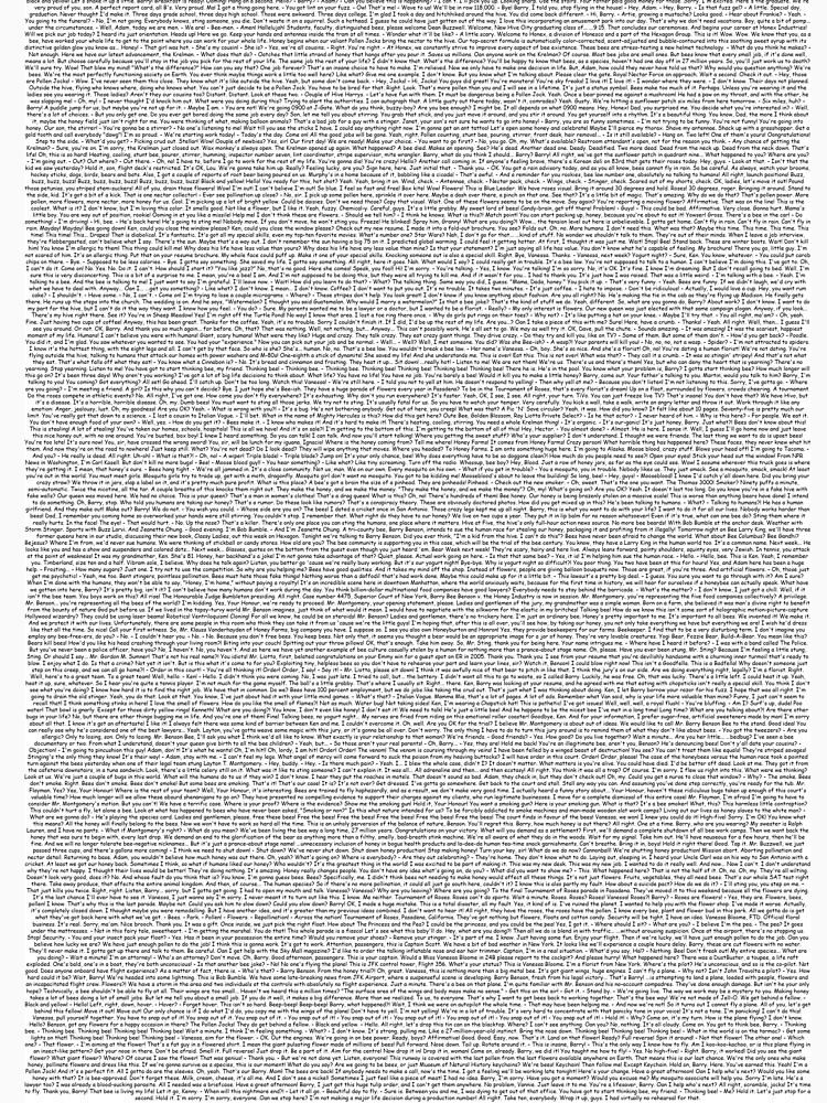 the entire bee movie script pdf