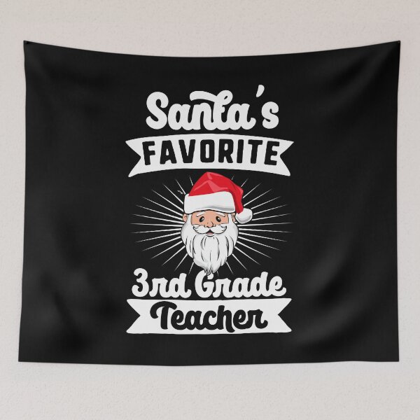 Item preview, Santa's Favorite 3rd Grade Teacher Santa Claus Merry Christmas designed and sold by QueenOfPrint.
