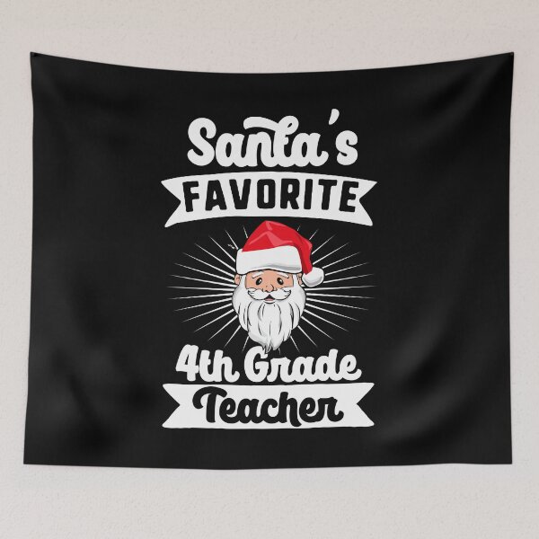 Item preview, Santa's Favorite 4th Grade Teacher Santa Claus Merry Christmas designed and sold by QueenOfPrint.