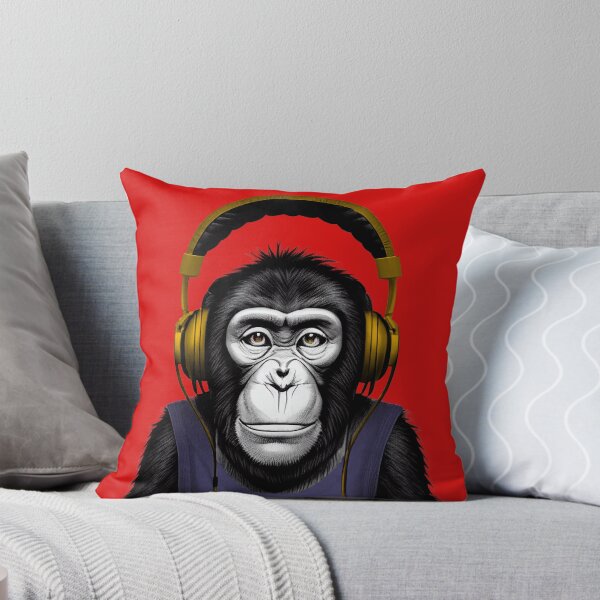 Item preview, Cool Chimpanzee Wearing Headphones designed and sold by ThePurpleMelon.