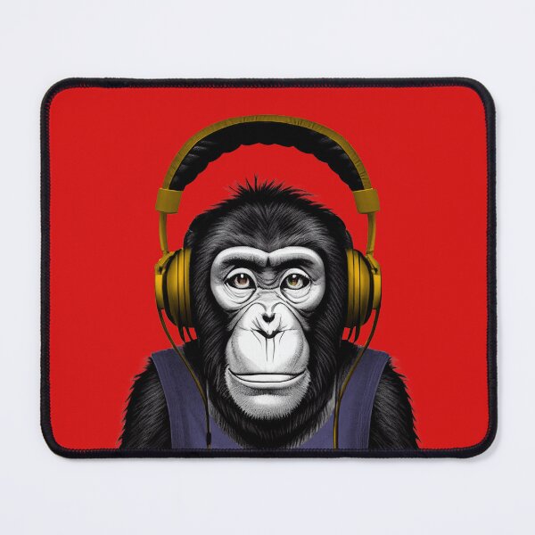 Item preview, Cool Chimpanzee Wearing Headphones designed and sold by ThePurpleMelon.