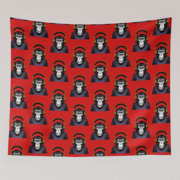 Item preview, Cool Chimpanzee Wearing Headphones designed and sold by ThePurpleMelon.
