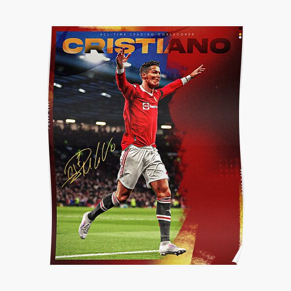 "Cristiano Ronaldo All Time Goals , Manchester 23/24 Ronaldo Star,Ronaldo Football Poster