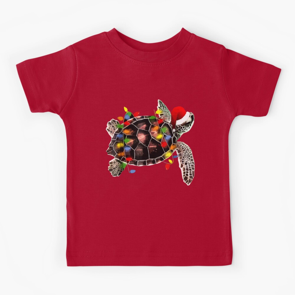 Turtle Christmas T-Shirt, Christmas Turtle Wrapped in Festive Lights, Gift for Turtle lovers, Sea Turtle lovers, Turtle Tees