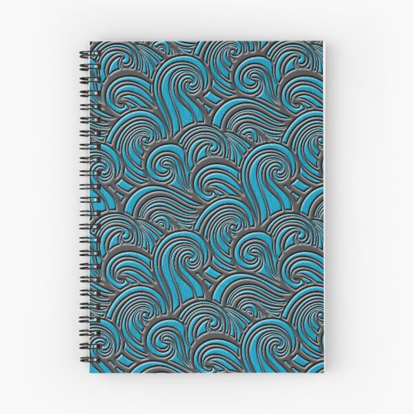 Item preview, Waves Leather Pattern Blue and Gray designed and sold by k9printart.