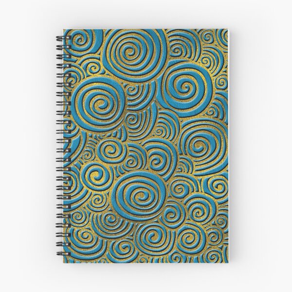 Item preview, Elegant Golden Doodle Swirl on Blue Leather  designed and sold by k9printart.