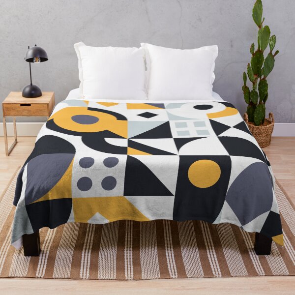 Item preview, Abstract Geometrical Modern Art Pattern Texture Grey and Yellow Decorative Design designed and sold by ChaimaaKr.