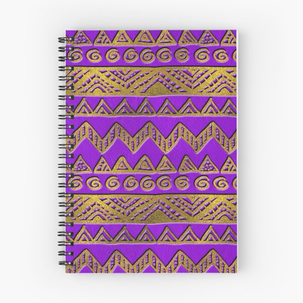 Item preview, Ethnic  Golden Pattern  Swirl on Purple Leather  designed and sold by k9printart.