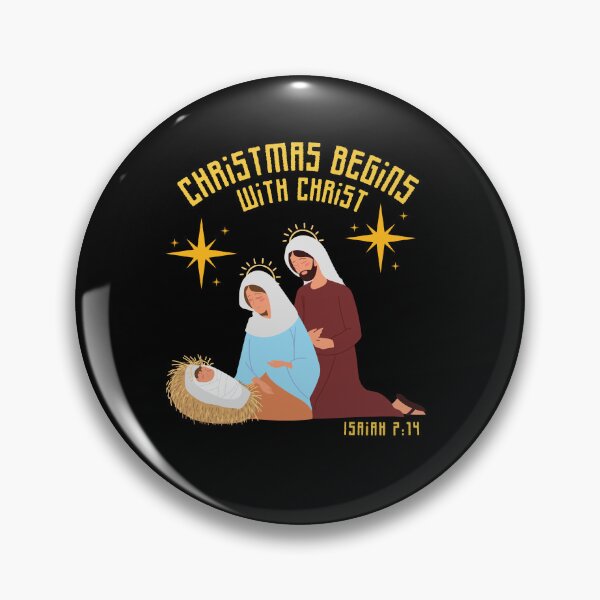 Item preview, Christmas Begins with Christ Nativity Scene Isaiah 7:14 designed and sold by onlyscriptures.