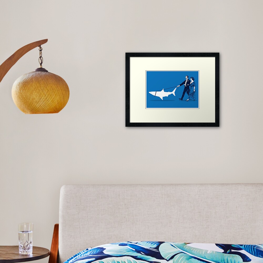 Walking the Shark Framed Art Print