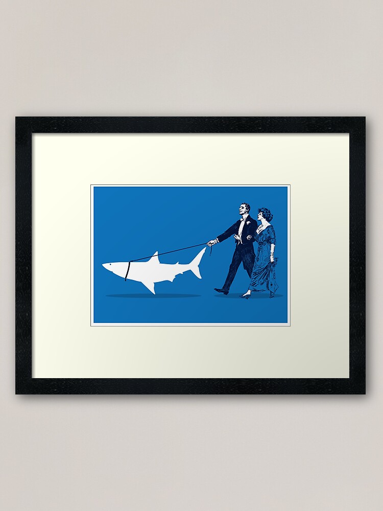 Alternate view of Walking the Shark Framed Art Print