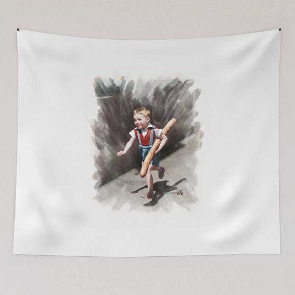 Item preview, Colorized Parisian Boy with a Baguette  designed and sold by lexmil.