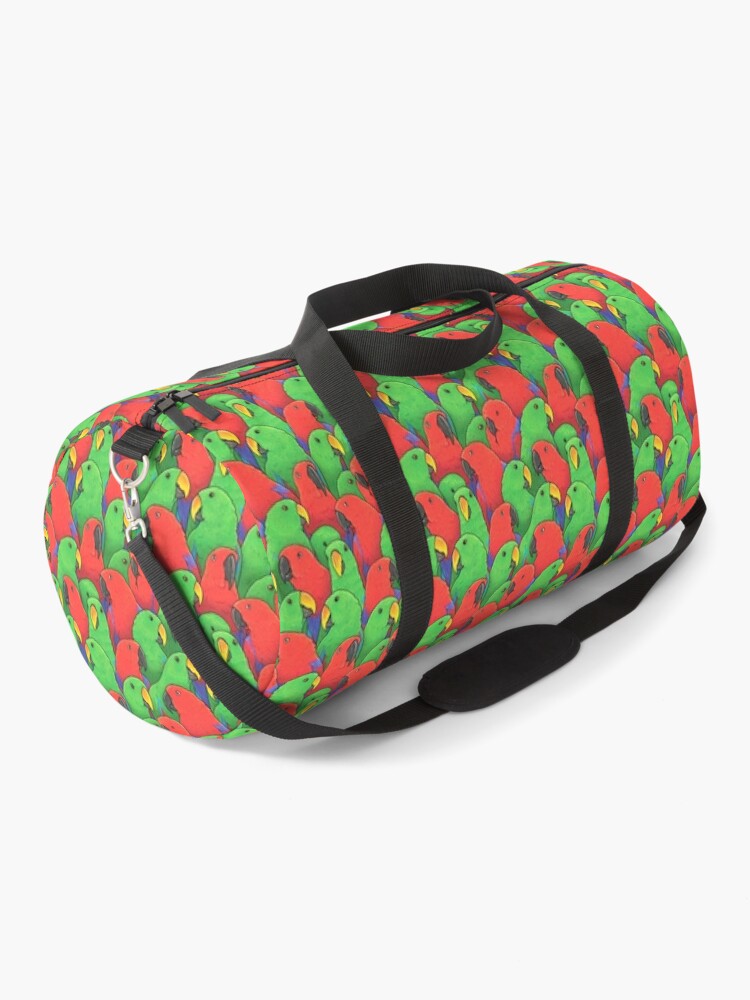 Duffle Bag, Male and Female Eclectus Parrots designed and sold by MaratusFunk