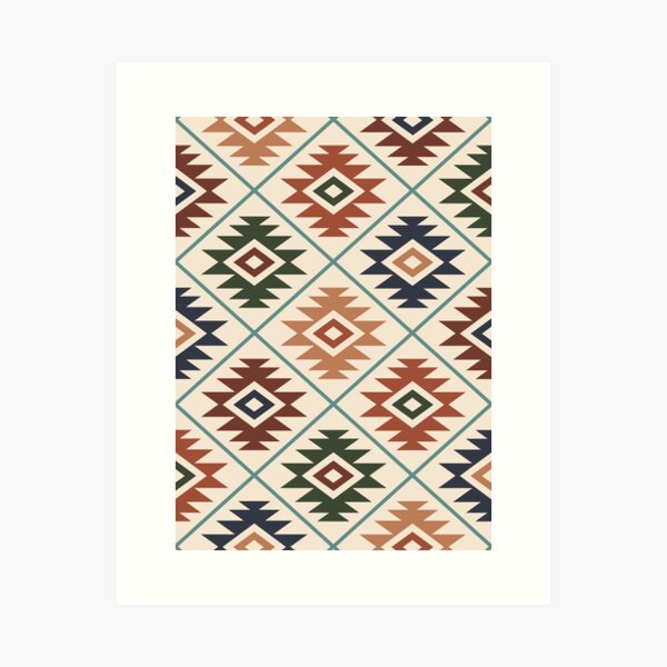 Aperçu de l'œuvre Mélange de couleurs de motif de symbole aztèque créée et vendue par NataliePaskell.