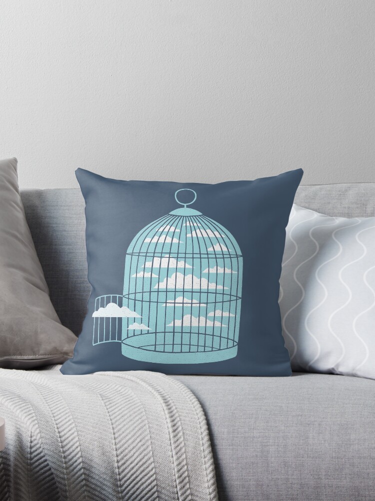 Thumbnail 1 of 4, Pillow, Free as a Bird designed and sold by thepapercrane.