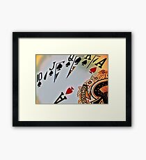 Man cave - deck of cards/royal flush Framed Print