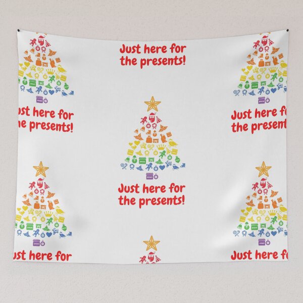 Item preview, Just here for the presents, Funny Christmas Tree, Lit up Tree, Christmas Gifts, Christmas Approaching designed and sold by moderncrazeshop.