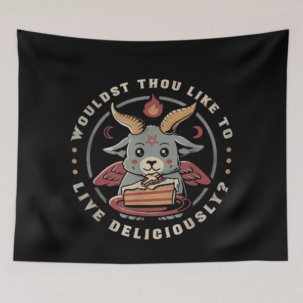 Item preview, Live deliciously cute goat satan devil foodie funny baphomet designed and sold by DanielPenington.