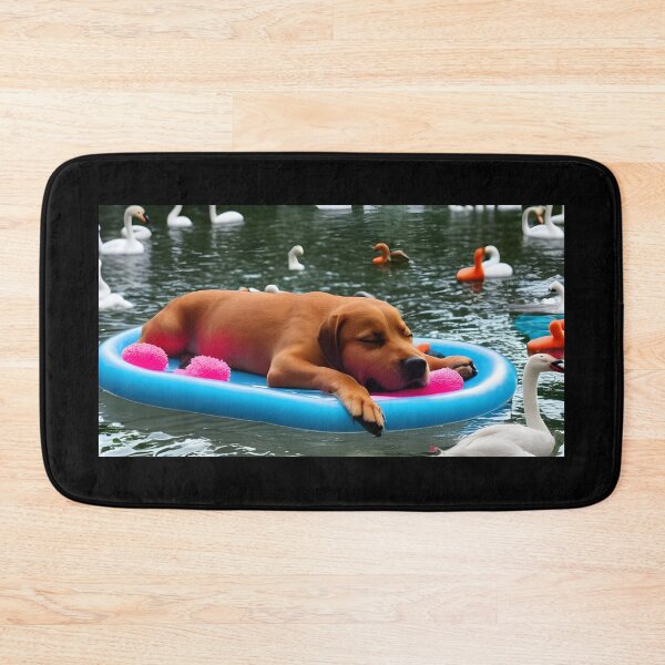 Item preview, Puppy Napping On Pond Surrounded by Swans & Ducks designed and sold by QuackersWeb.