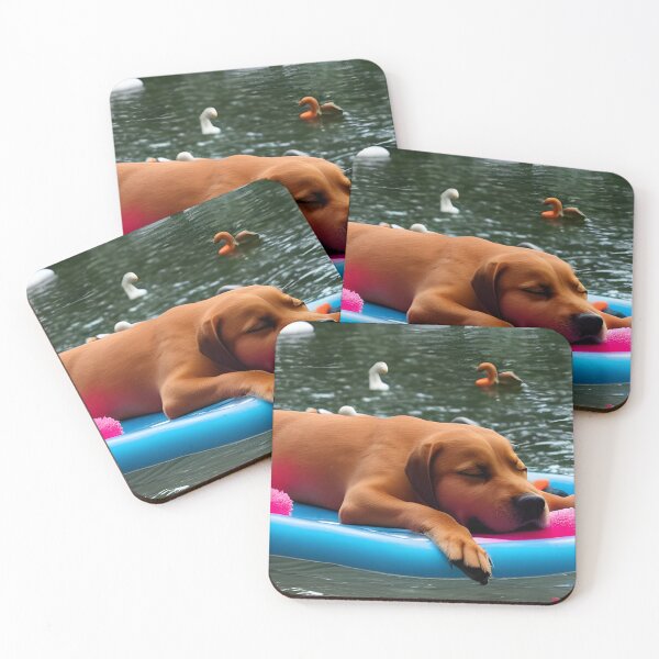 Item preview, Puppy Napping On Pond Surrounded by Swans & Ducks designed and sold by QuackersWeb.