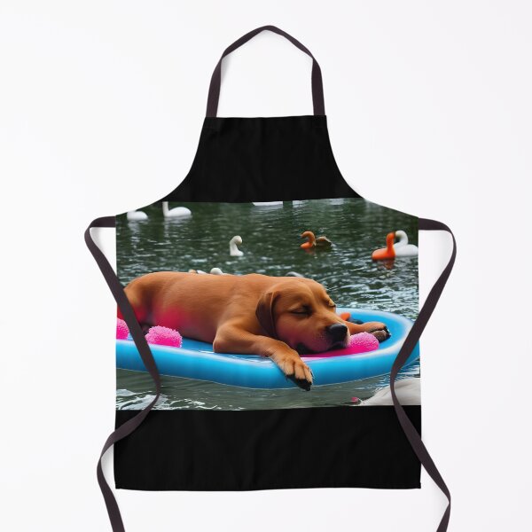 Item preview, Puppy Napping On Pond Surrounded by Swans & Ducks designed and sold by QuackersWeb.