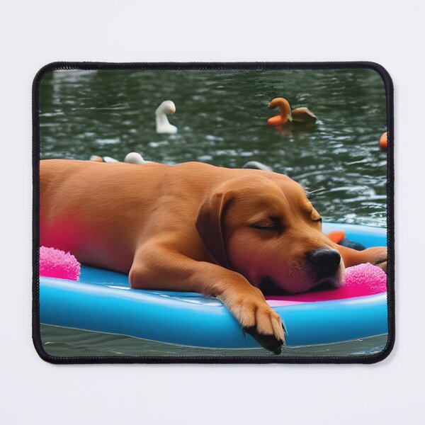 Item preview, Puppy Napping On Pond Surrounded by Swans & Ducks designed and sold by QuackersWeb.