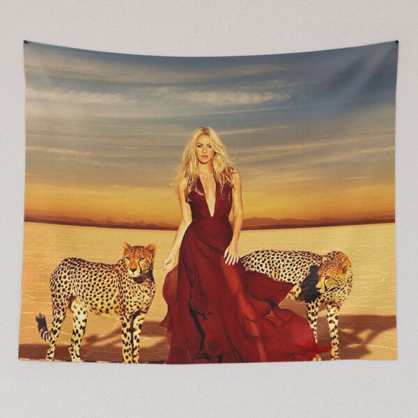 Item preview, Women And Pets Cheetah On The Desert Photoshot Aesthetic Poster designed and sold by roginezy.