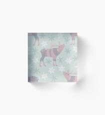 Artic Animals in Space - Deer Acrylic Block