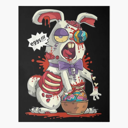 Zombie Bunny v03 Wood Print